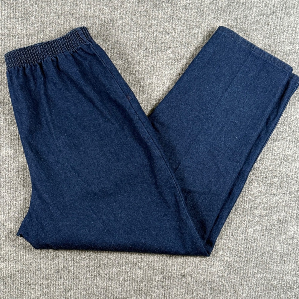 Vintage Mom Jeans 14 Denim Straight High Rise Grandmacore 80s 90s Elastic Waist